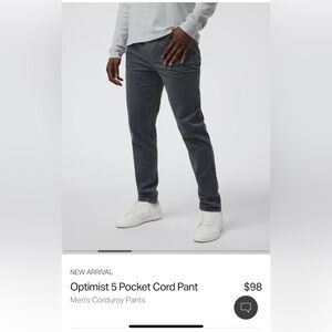 Vuori optimist 5 pocket cord pants